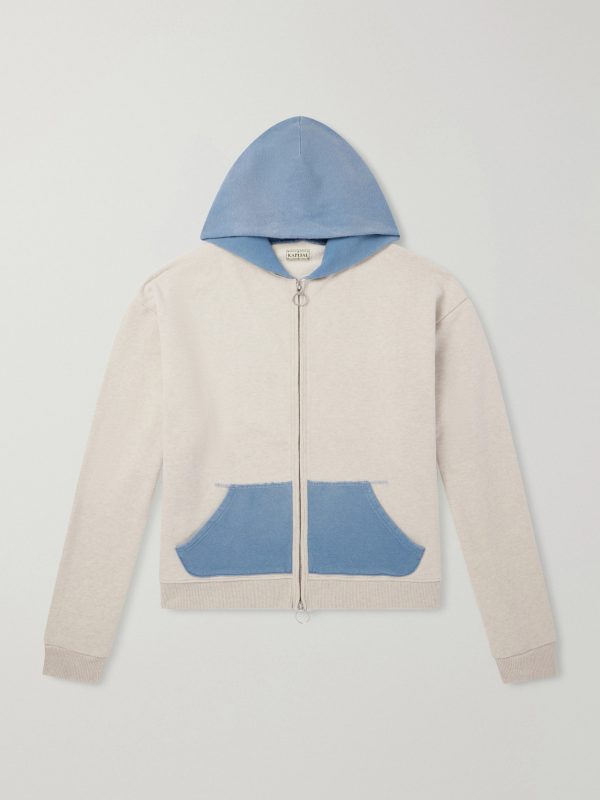 Colour-Block Cotton-Jersey Zip-Up Hoodie