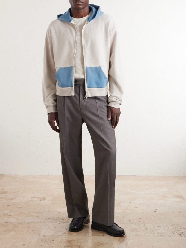 Colour-Block Cotton-Jersey Zip-Up Hoodie - OU