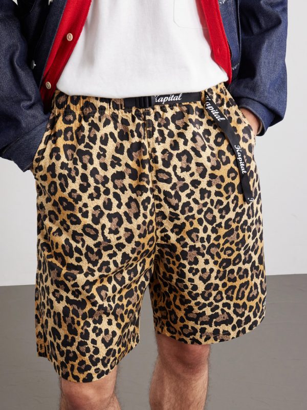 Wide-Leg Belted Leopard-Print Cotton-Twill Shorts - CU Wide-Leg Belted Leopard-Print Cotton-Twill Shorts - CU