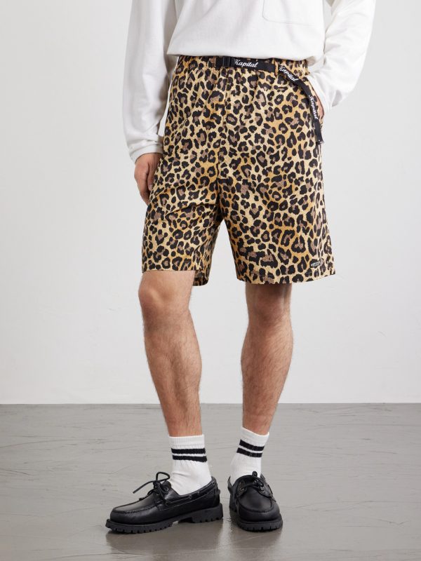 Wide-Leg Belted Leopard-Print Cotton-Twill Shorts - FR Wide-Leg Belted Leopard-Print Cotton-Twill Shorts - FR