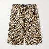 Wide-Leg Belted Leopard-Print Cotton-Twill Shorts Wide-Leg Belted Leopard-Print Cotton-Twill Shorts