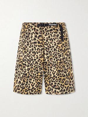 Wide-Leg Belted Leopard-Print Cotton-Twill Shorts Wide-Leg Belted Leopard-Print Cotton-Twill Shorts