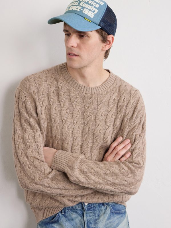 Denim Repair Service Fleece-Trimmed Printed Scuba Trucker Cap - FR Denim Repair Service Fleece-Trimmed Printed Scuba Trucker Cap - FR