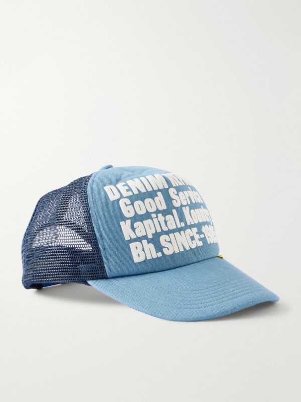 Denim Repair Service Fleece-Trimmed Printed Scuba Trucker Cap Denim Repair Service Fleece-Trimmed Printed Scuba Trucker Cap