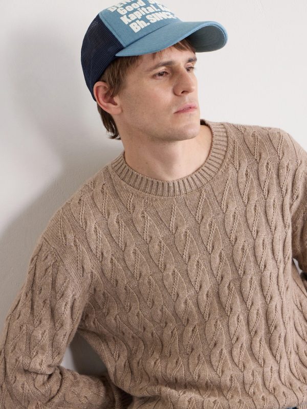 Denim Repair Service Fleece-Trimmed Printed Scuba Trucker Cap - OU Denim Repair Service Fleece-Trimmed Printed Scuba Trucker Cap - OU