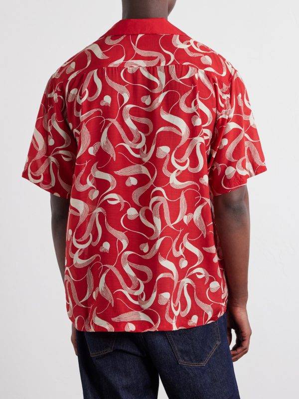 Camp-Collar Printed Woven Shirt - BK Camp-Collar Printed Woven Shirt - BK