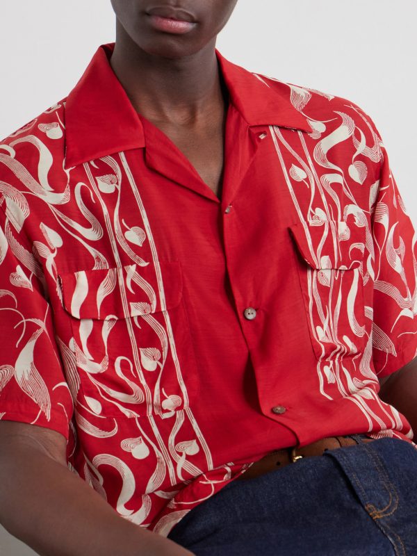 Camp-Collar Printed Woven Shirt - CU Camp-Collar Printed Woven Shirt - CU