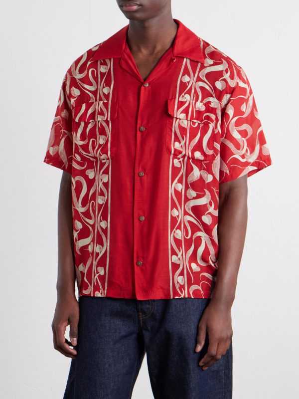 Camp-Collar Printed Woven Shirt - FR Camp-Collar Printed Woven Shirt - FR