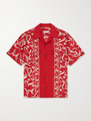 Camp-Collar Printed Woven Shirt Camp-Collar Printed Woven Shirt