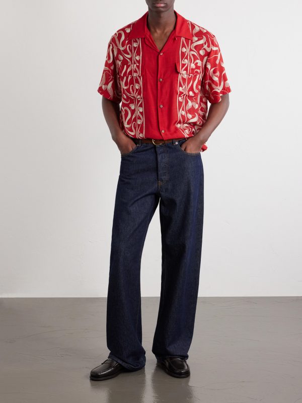 Camp-Collar Printed Woven Shirt - OU Camp-Collar Printed Woven Shirt - OU
