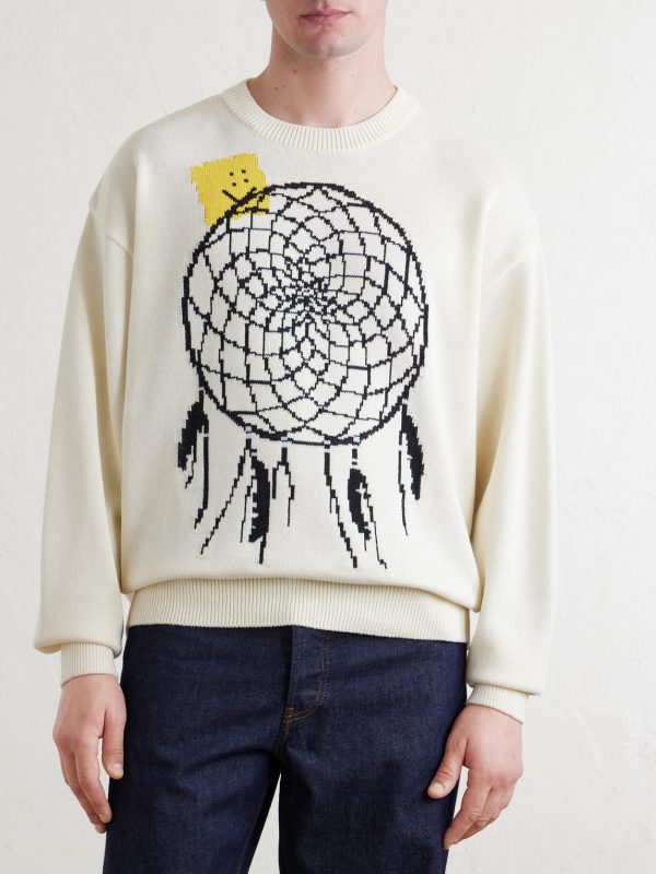 Peckish Dream Catcher Intarsia Cotton-Blend Sweater - FR Peckish Dream Catcher Intarsia Cotton-Blend Sweater - FR