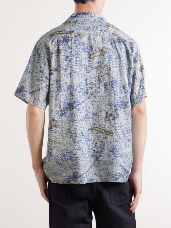 Key West Camp-Collar Printed Linen Shirt - BK Key West Camp-Collar Printed Linen Shirt - BK