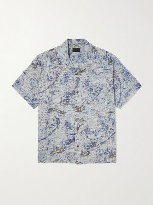 Key West Camp-Collar Printed Linen Shirt