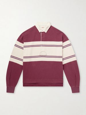 BIG Striped Cotton-Jersey Polo Shirt