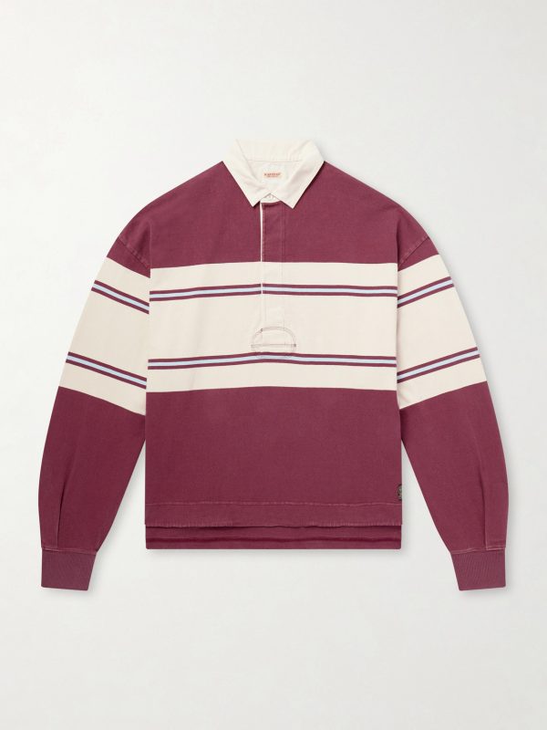 BIG Striped Cotton-Jersey Polo Shirt