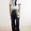Embellished Printed Cotton-Jersey T-Shirt - OU Embellished Printed Cotton-Jersey T-Shirt - OU