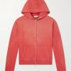 Distressed Cotton-Jersey Zip-Up Hoodie