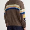 Peckish Rainbow Striped Cotton and Wool-Blend Sweater - BK