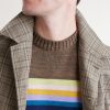 Peckish Rainbow Striped Cotton and Wool-Blend Sweater - CU