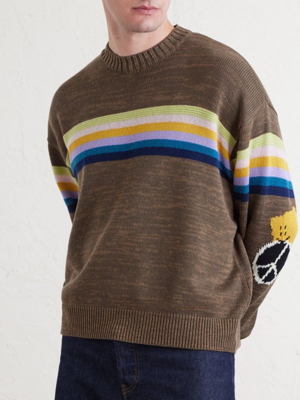 Peckish Rainbow Striped Cotton and Wool-Blend Sweater - FR