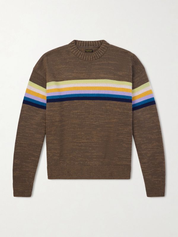 Peckish Rainbow Striped Cotton and Wool-Blend Sweater