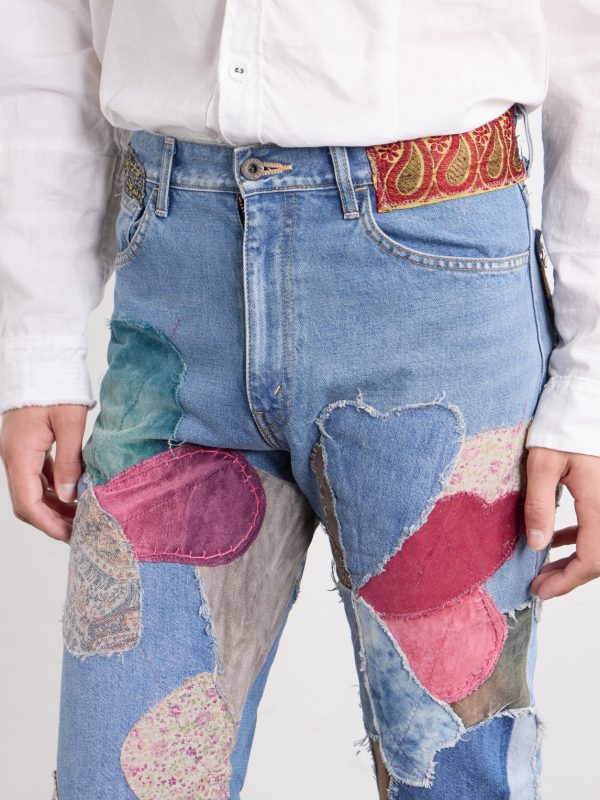 Rat Flared Patchwork Frayed Jeans - CU Rat Flared Patchwork Frayed Jeans - CU