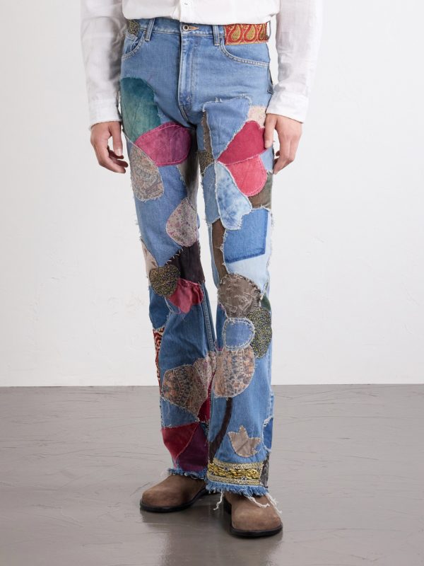 Rat Flared Patchwork Frayed Jeans - FR Rat Flared Patchwork Frayed Jeans - FR