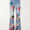 Rat Flared Patchwork Frayed Jeans Rat Flared Patchwork Frayed Jeans