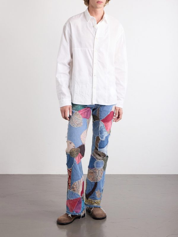 Rat Flared Patchwork Frayed Jeans - OU Rat Flared Patchwork Frayed Jeans - OU