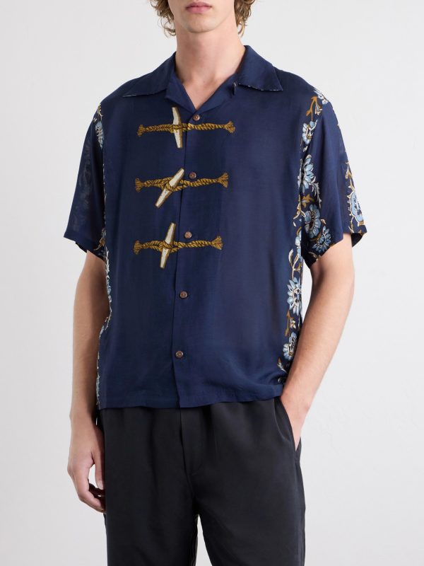 Toggle & Maille Convertible-Collar Printed Woven Shirt - FR Toggle & Maille Convertible-Collar Printed Woven Shirt - FR