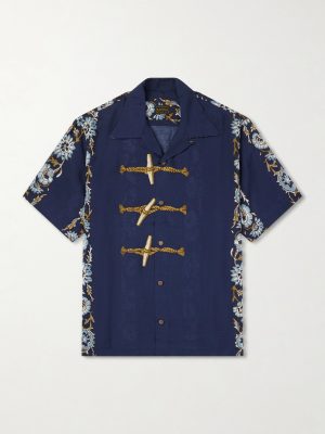 Toggle & Maille Convertible-Collar Printed Woven Shirt Toggle & Maille Convertible-Collar Printed Woven Shirt