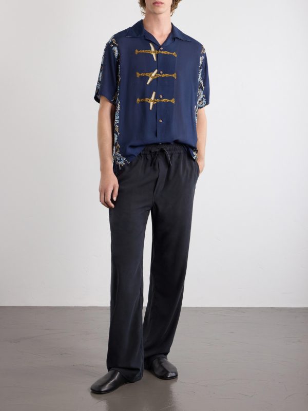 Toggle & Maille Convertible-Collar Printed Woven Shirt - OU Toggle & Maille Convertible-Collar Printed Woven Shirt - OU