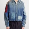Distressed Patchwork Denim Jacket - FR Distressed Patchwork Denim Jacket - FR