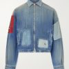 Distressed Patchwork Denim Jacket Distressed Patchwork Denim Jacket