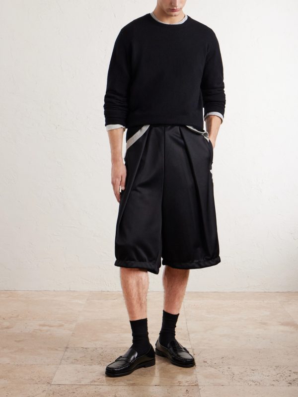 Kome-Kome Straight-Leg Satin-Jersey Shorts - OU Kome-Kome Straight-Leg Satin-Jersey Shorts - OU