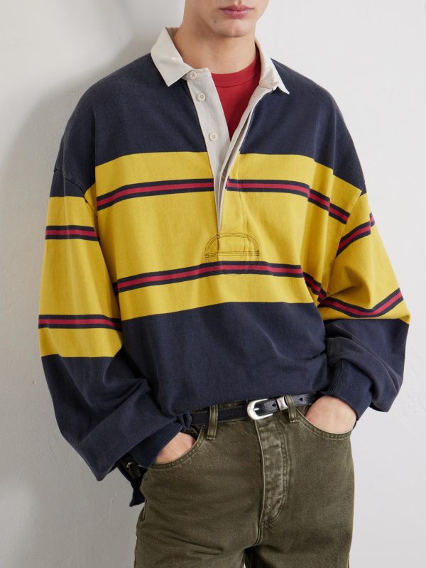 BIG Striped Cotton-Jersey Polo Shirt - CU BIG Striped Cotton-Jersey Polo Shirt - CU
