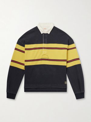 BIG Striped Cotton-Jersey Polo Shirt
