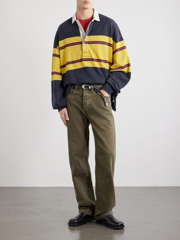 BIG Striped Cotton-Jersey Polo Shirt - OU BIG Striped Cotton-Jersey Polo Shirt - OU