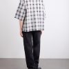 Camp-Collar Checked Cotton Western Shirt - BK