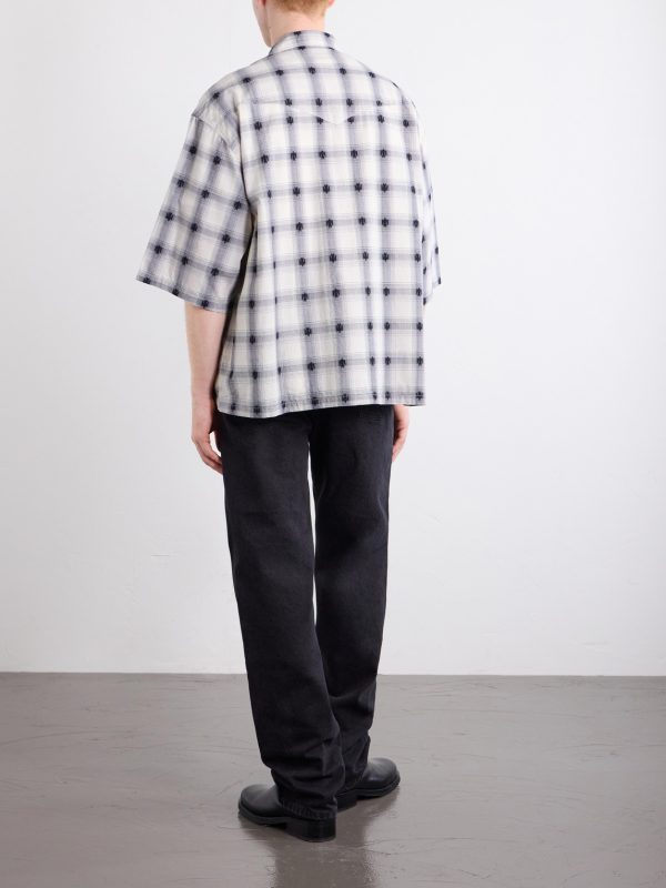 Camp-Collar Checked Cotton Western Shirt - BK