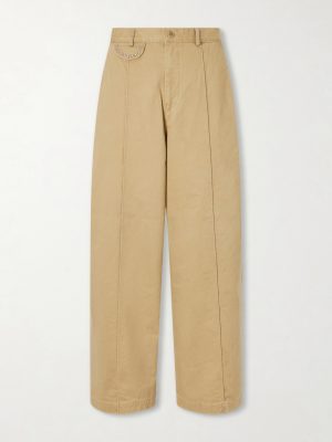 Boogie Day Straight-Leg Panelled Cotton-Twill Trousers
