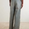 Liberty Hicoree Fatigue Wide-Leg Striped Distressed Patchwork Cotton-Twill Trousers - BK