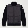 Panelled Virgin Wool and Quilted Shell Down Zip-Up Cardigan Panelled Virgin Wool and Quilted Shell Down Zip-Up Cardigan