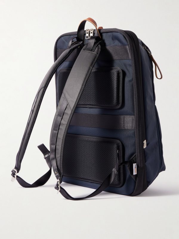 Bump L Canvas and Leather-Trimmed CORDURA® Nylon Backpack - BK