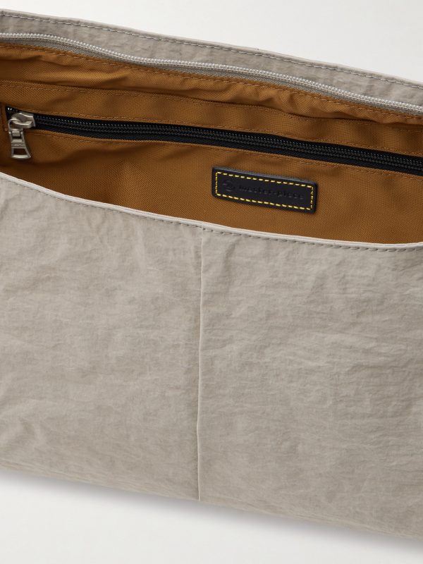 Sash Large Leather-Trimmed Coated-Nylon Sling Bag - E1 Sash Large Leather-Trimmed Coated-Nylon Sling Bag - E1