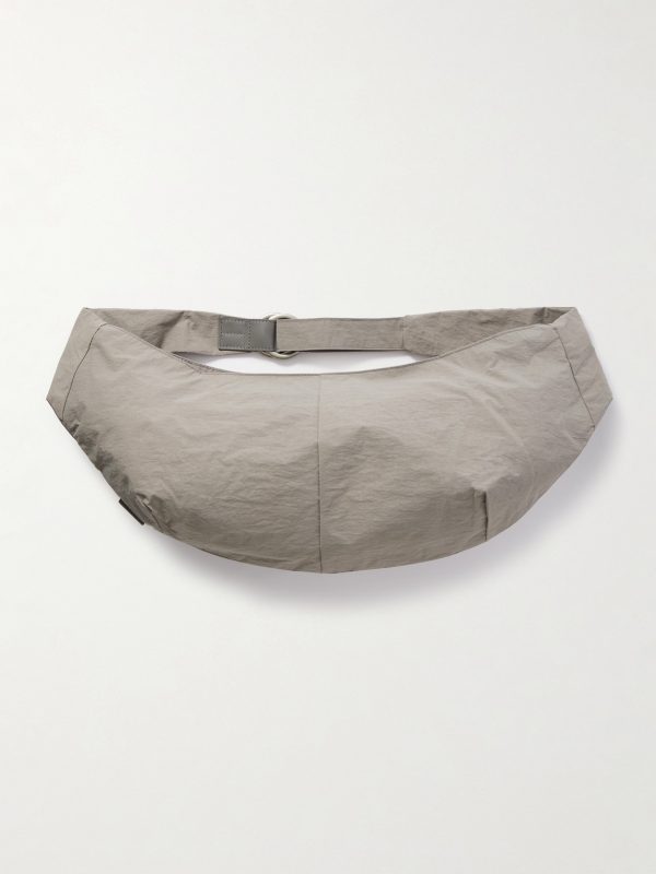 Sash Large Leather-Trimmed Coated-Nylon Sling Bag Sash Large Leather-Trimmed Coated-Nylon Sling Bag