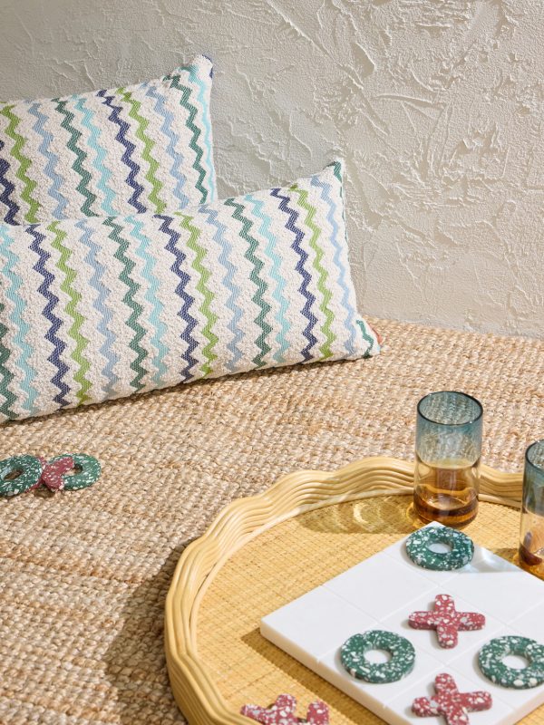 Capri Striped Bouclé Cushion - OU Capri Striped Bouclé Cushion - OU