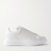 Exaggerated-Sole Leather Sneakers