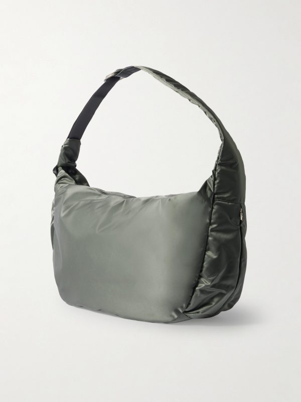 Ark Leather-Trimmed Nylon Shoulder Bag - BK Ark Leather-Trimmed Nylon Shoulder Bag - BK