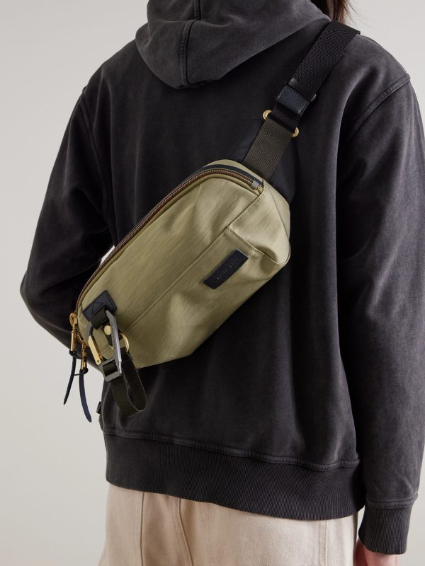 Link Leather-Trimmed Nylon-Twill Belt Bag - OU Link Leather-Trimmed Nylon-Twill Belt Bag - OU